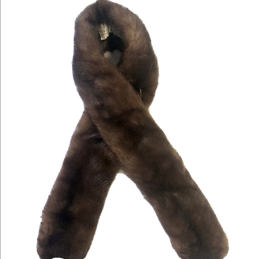 vintage Brown Demi Buff Mink Fur Collar Scarf